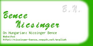 bence nicsinger business card